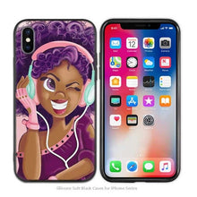 Load image into Gallery viewer, iPhone Silicone Phone Cases Soft Afro Girls thin