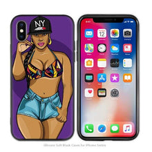 Load image into Gallery viewer, iPhone Silicone Phone Cases Soft Afro Girls thin
