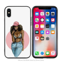 Load image into Gallery viewer, iPhone Silicone Phone Cases Soft Afro Girls thin