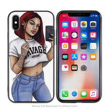 Load image into Gallery viewer, iPhone Silicone Phone Cases Soft Afro Girls thin