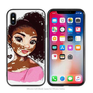 iPhone Silicone Phone Cases Soft Afro Girls thin