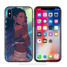 Load image into Gallery viewer, iPhone Silicone Phone Cases Soft Afro Girls thin