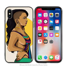Load image into Gallery viewer, iPhone Silicone Phone Cases Soft Afro Girls thin