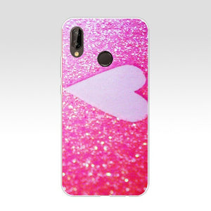 Pink yellow gold glitter for Huawei case