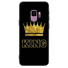 Load image into Gallery viewer, For Samsung Black Silicone Phone Case King Queen Couple crown Style