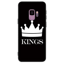 Load image into Gallery viewer, For Samsung Black Silicone Phone Case King Queen Couple crown Style