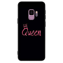 Load image into Gallery viewer, For Samsung Black Silicone Phone Case King Queen Couple crown Style
