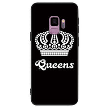 Load image into Gallery viewer, For Samsung Black Silicone Phone Case King Queen Couple crown Style