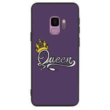 Load image into Gallery viewer, For Samsung Black Silicone Phone Case King Queen Couple crown Style