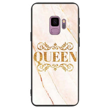 Load image into Gallery viewer, For Samsung Black Silicone Phone Case King Queen Couple crown Style