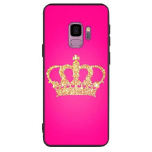 Load image into Gallery viewer, For Samsung Black Silicone Phone Case King Queen Couple crown Style