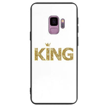 Load image into Gallery viewer, For Samsung Black Silicone Phone Case King Queen Couple crown Style