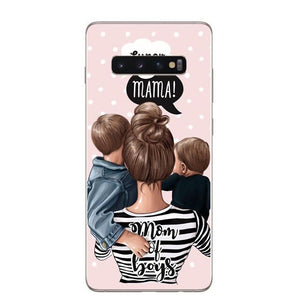 Phone Cover cartoon Super dad Hair Baby Mom Girl Case For Samsung