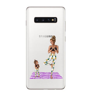 Phone Cover cartoon Super dad Hair Baby Mom Girl Case For Samsung