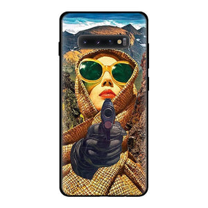 Van gogh Starry Mona Lisa Black Silicone Cases for Samsung
