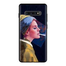 Load image into Gallery viewer, Van gogh Starry Mona Lisa Black Silicone Cases for Samsung