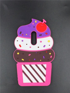 For LG Cute 3D Cartoon Beard cat unicorn horse ice cream Soft Silicone phone Case