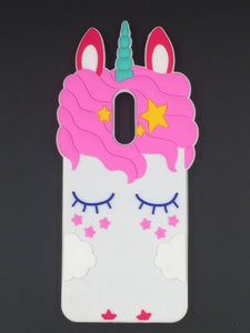 For LG Cute 3D Cartoon Beard cat unicorn horse ice cream Soft Silicone phone Case