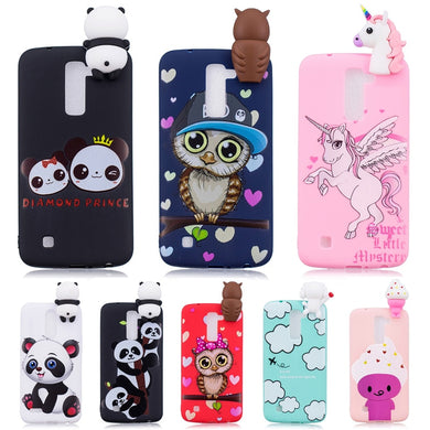 3D Soft Silicone TPU Case For LG Cute Panda Owl Unicorn Phone Cases For LG