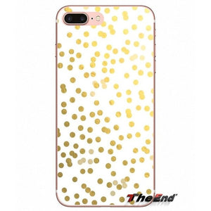 Gold Confetti Dots Soft Shell Cases For LG